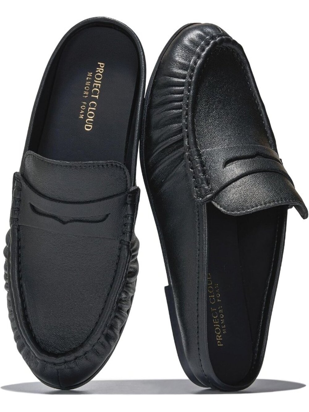 🆕Women's Black Leather Penny Loafers Slip-ons Footwear Flats-Lightweight